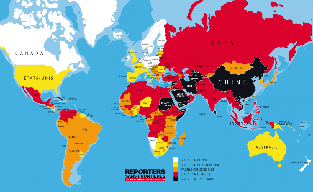 La liberté de la presse dans le monde en 2014