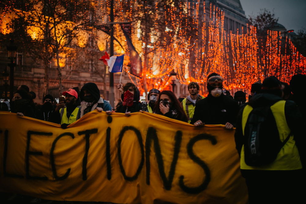 Manifestation sur les Champs Elysées le Samedi 8 Décembre 2018.